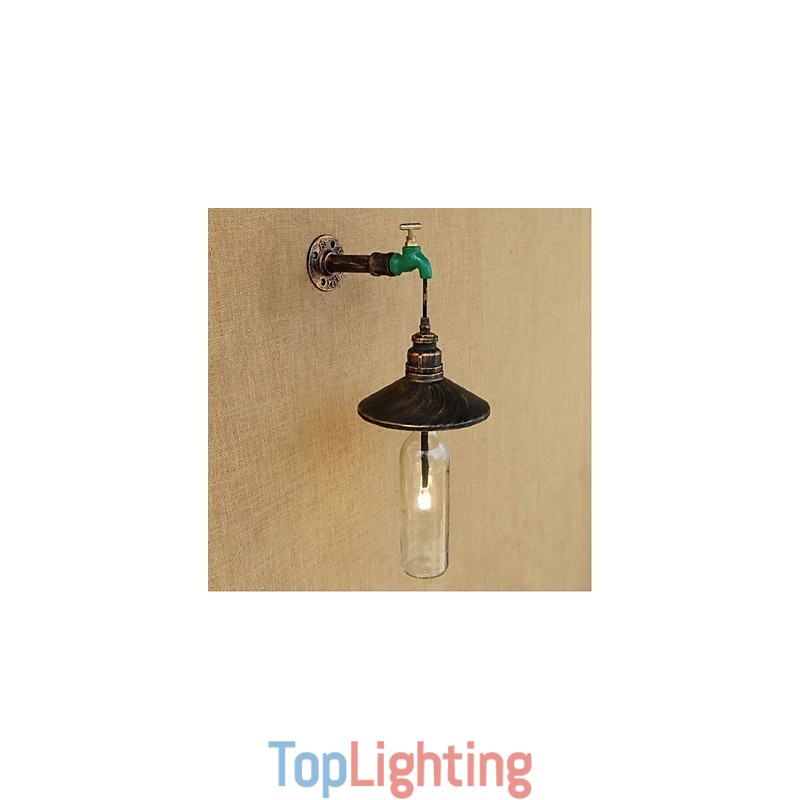 Edison Retro Decorative Water Pipe Wine Bottle Wall lamp Wall Light