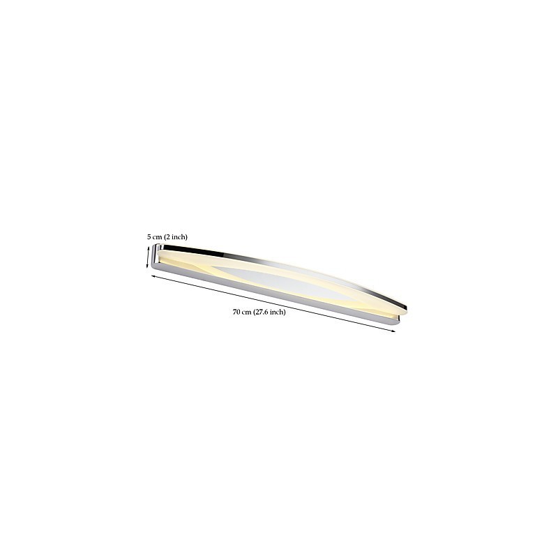 Modern Contemporary Chrome Feature for Ambient Light Bathroom Lighting Wall Light
