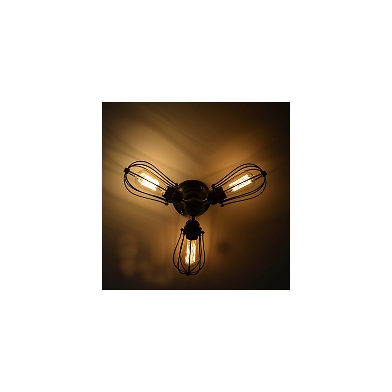 Traditional Classic Vintage Mini Style Painting Metal Flush Mount