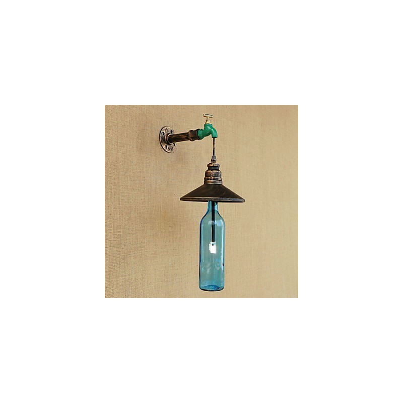Iron Pipe Retro Bar Hotel Decoration Pipe Bottle Wall Lamp