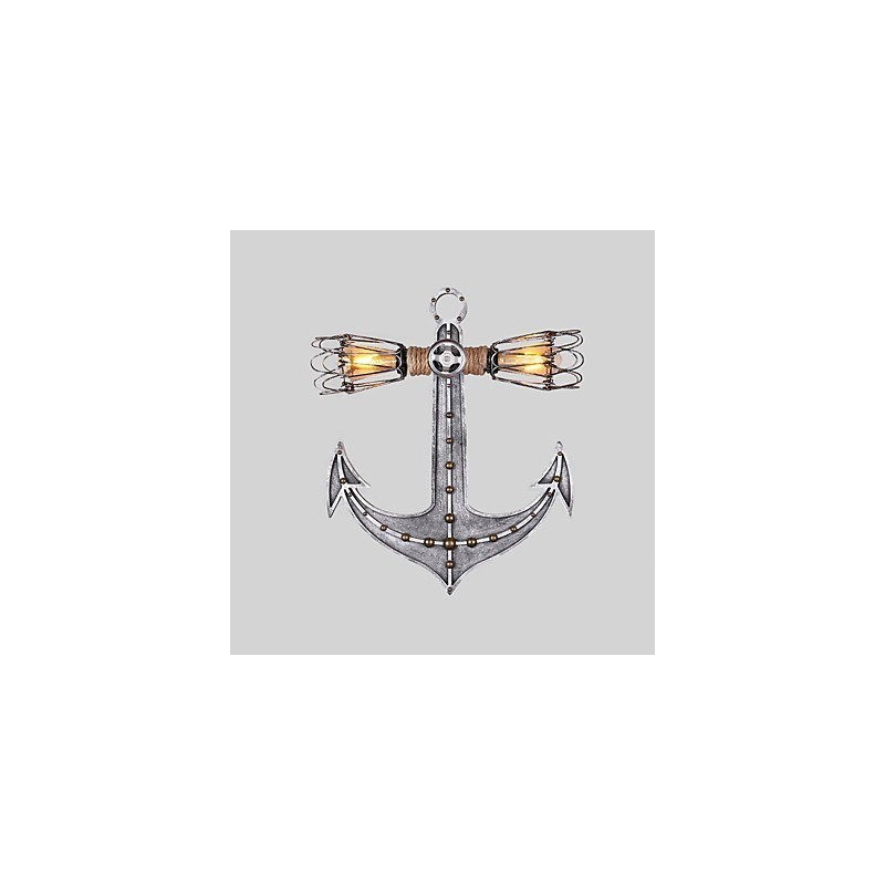 Vintage Industrial Wall Lights Wood Boat Anchor Shape Creative Restaurant Cafe Bar Decoration lighting