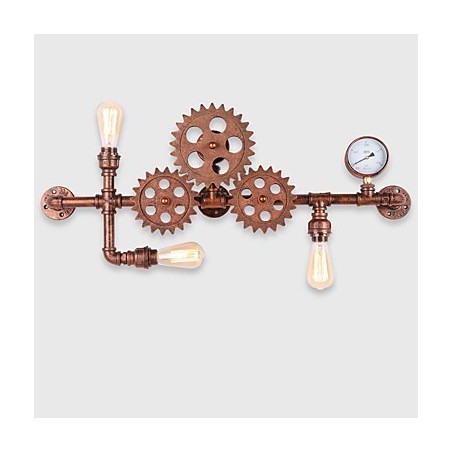 Vintage Industrial Pipe Wall Lights Wood Helm Shape Creative turnable Lights Restaurant Cafe Bar Decoration lighting Vintage Industrial Pipe Wall Lights Wood Helm Shape Creative turnable Lights Restaurant Cafe Bar Decoration lighting