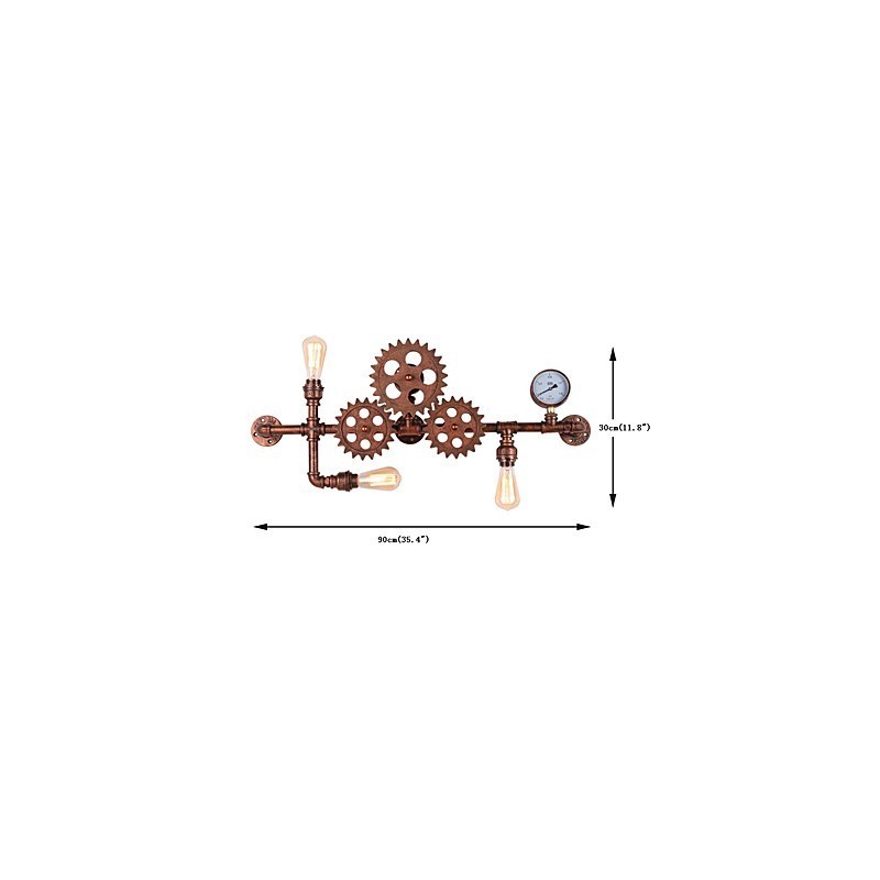 Vintage Industrial Pipe Wall Lights Wood Helm Shape Creative turnable Lights Restaurant Cafe Bar Decoration lighting