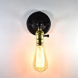 Iron Wall Lamp Black Simple Retro Wall Lamp Single Head Decorative Wall Lamp European Style