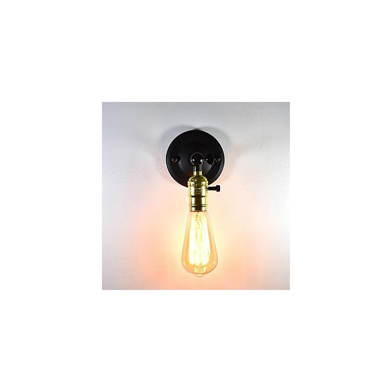 Iron Wall Lamp Black Simple Retro Wall Lamp Single Head Decorative Wall Lamp European Style