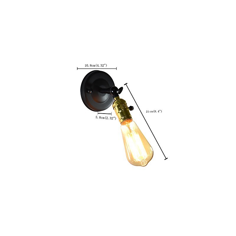Iron Wall Lamp Black Simple Retro Wall Lamp Single Head Decorative Wall Lamp European Style
