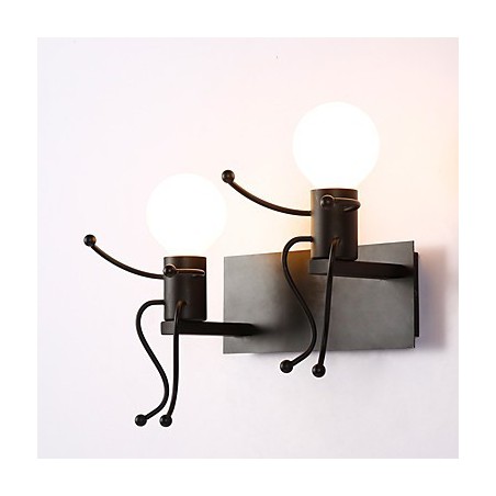 Robot shape Vintage Metal Industrial Loft Rustic Wall Sconce Bar Cafe Entry Hallway Wall Lamp Black White Optional Robot shape Vintage Metal Industrial Loft Rustic Wall Sconce Bar Cafe Entry Hallway Wall Lamp Black White Optional