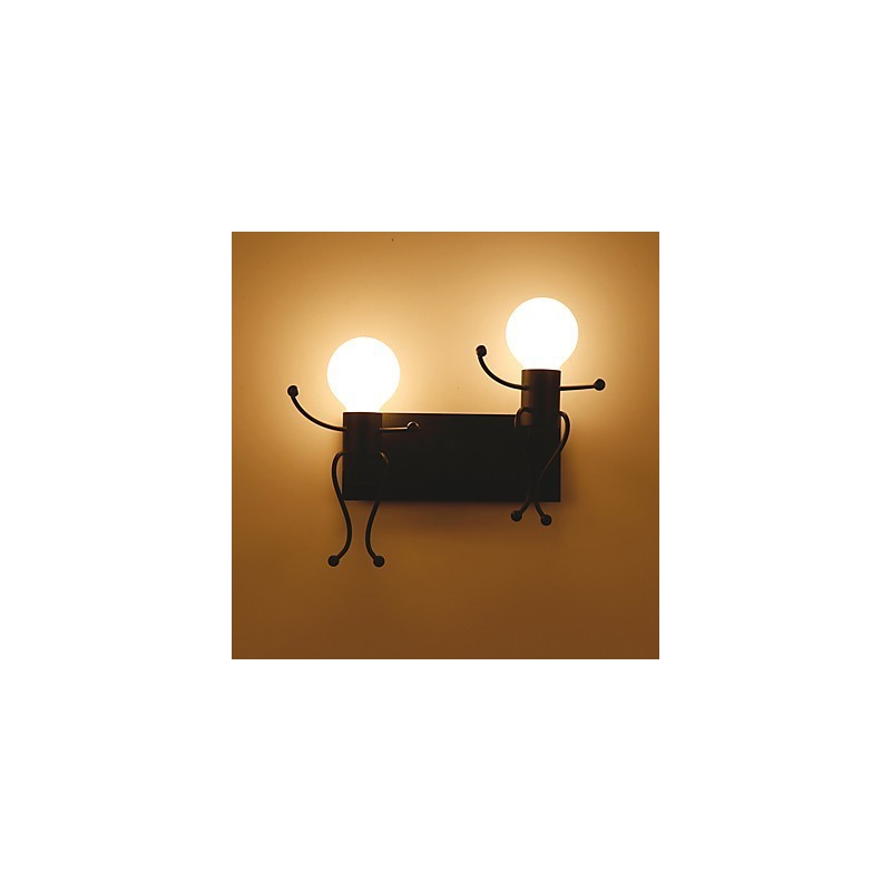 Robot shape Vintage Metal Industrial Loft Rustic Wall Sconce Bar Cafe Entry Hallway Wall Lamp Black White Optional