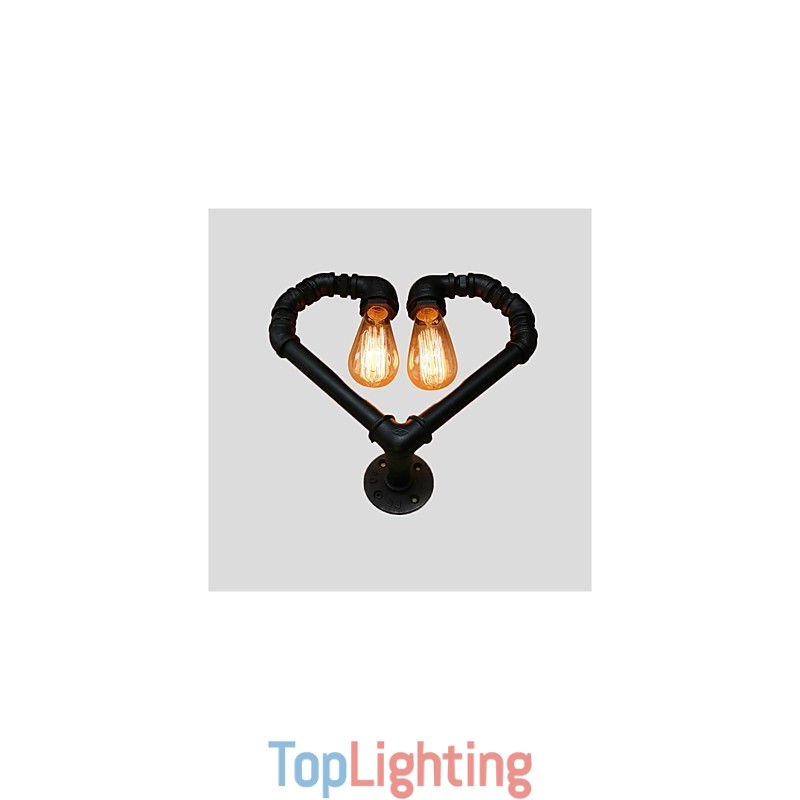 Vintage Water Pipe Loving Heart Creative Wall Lights Industrial Living Room Restaurant Bars Cafe decoration Wall Sconces
