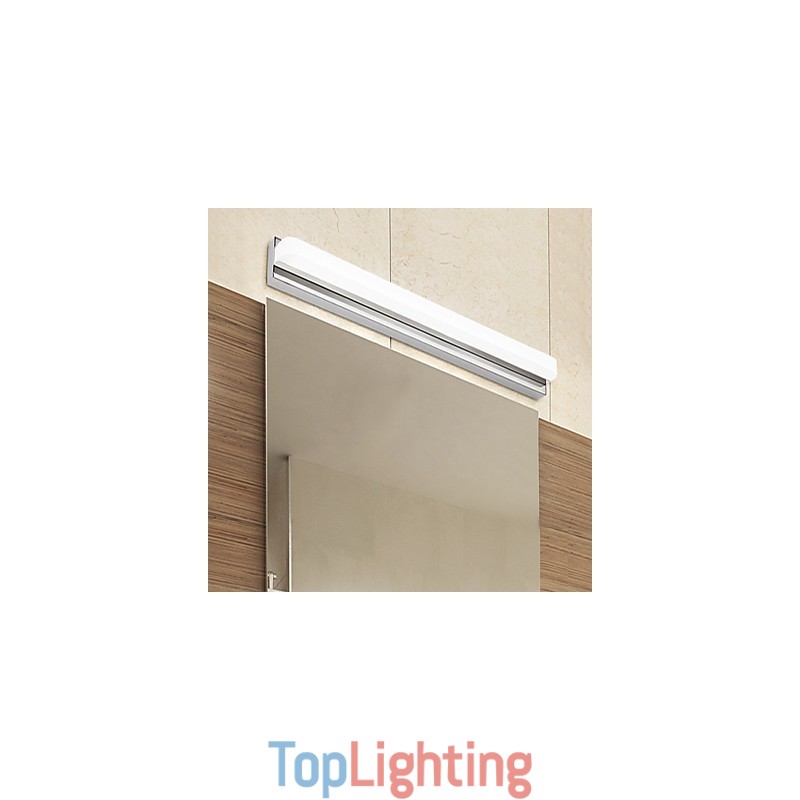 Integrated Modern Contemporary Chrome Feature for Ambient Light Bathroom Lighting Wall Light