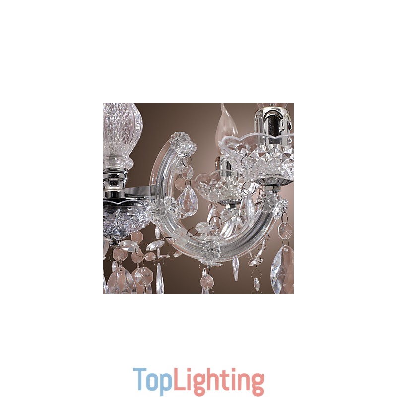 Upligh Chrome Ceiling Lamp Candle light Acrylic Fixture Chandelier Pendant