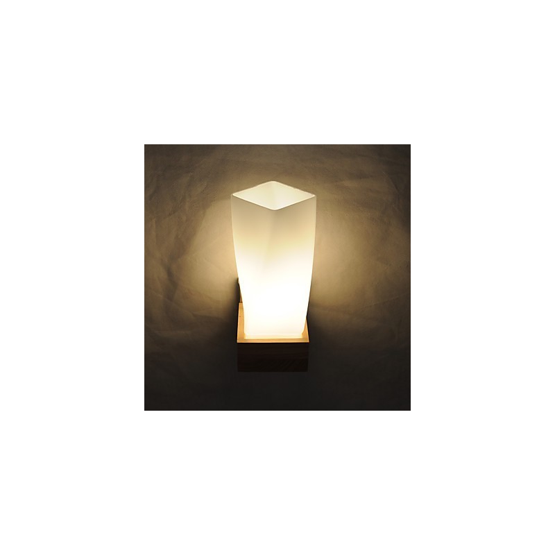 Simple Wall Lamp Bedside Desk Lamp With Glass Shade and Solid Wood for Bedroom Dresser Living Room Baby Room College Dorm Coffee Table Bookcas