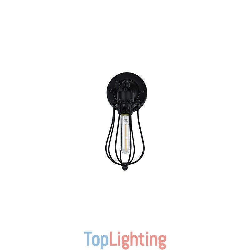 Painted Steel Wall Lamp Dumb Black American Coffee Decoration Retro Wall Light Lightsaber Lamp On Wall