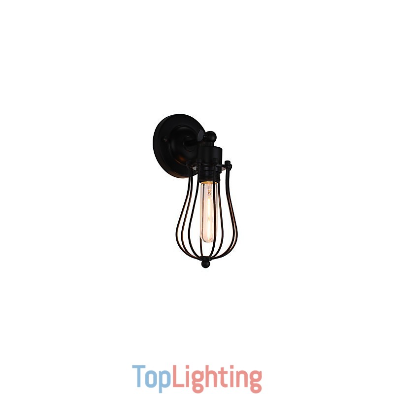Painted Steel Wall Lamp Dumb Black American Coffee Decoration Retro Wall Light Lightsaber Lamp On Wall
