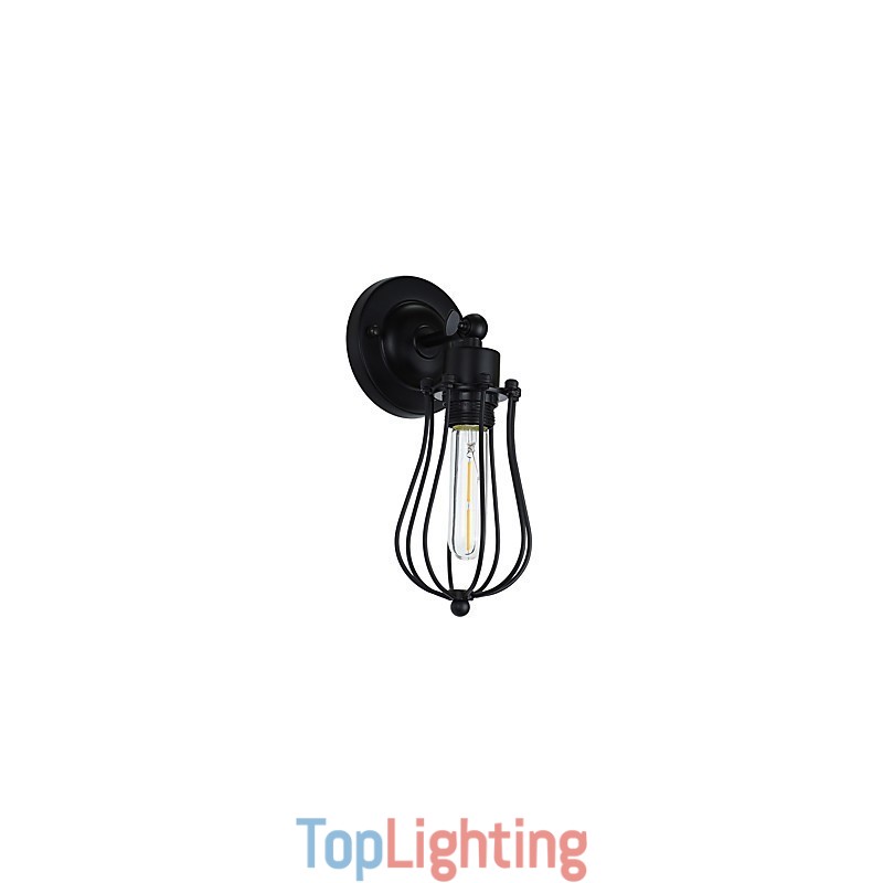 Painted Steel Wall Lamp Dumb Black American Coffee Decoration Retro Wall Light Lightsaber Lamp On Wall
