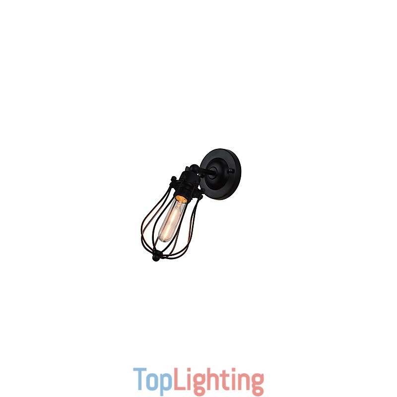 Painted Steel Wall Lamp Dumb Black American Coffee Decoration Retro Wall Light Lightsaber Lamp On Wall