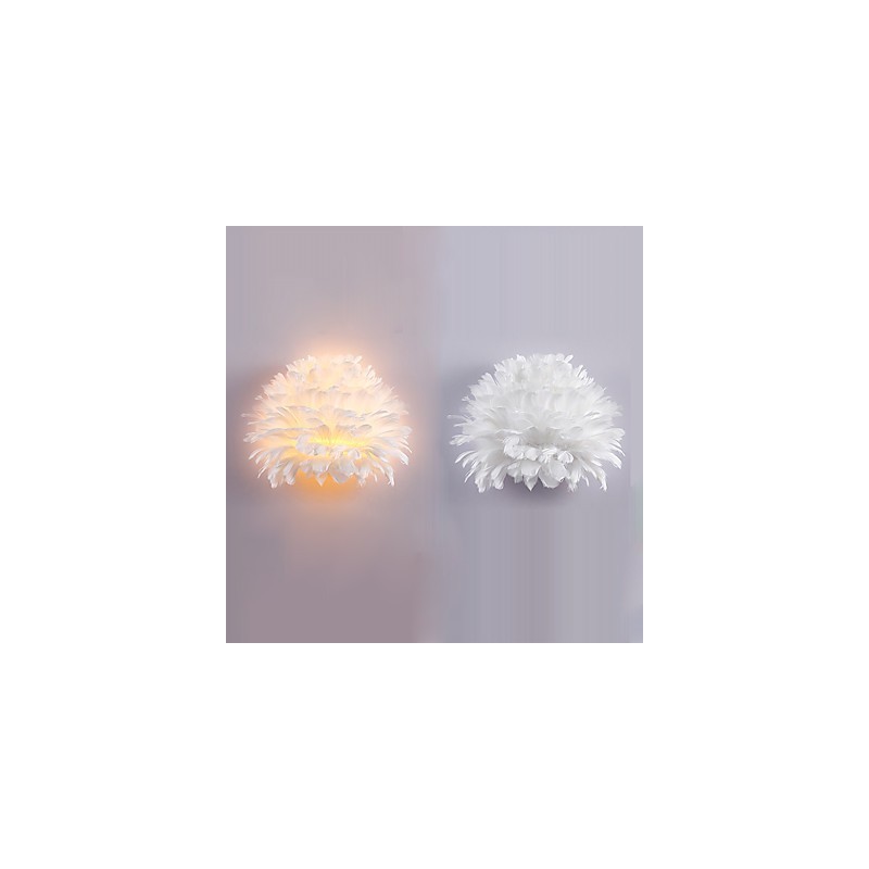 Feather Wall Lights Modern Contemporary Bedroom Hotel Wall Sconces E14