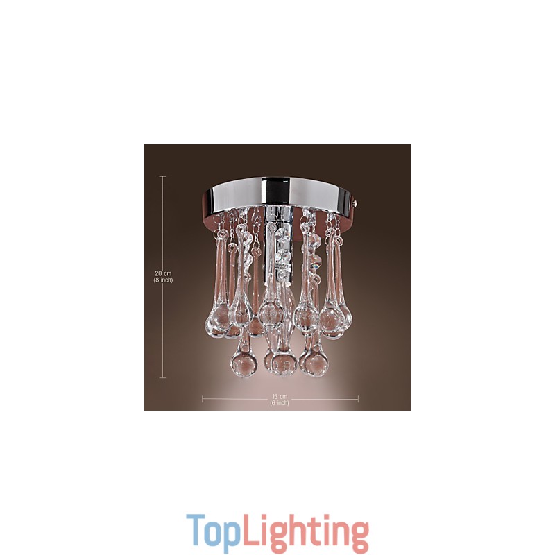 Modern Contemporary Crystal Mini Style Chrome Flush Mount