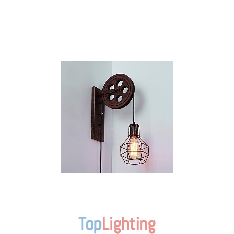 Industrial Retro Iron Wall Lamp Creative Personality Lift Pulley Wall Lamp