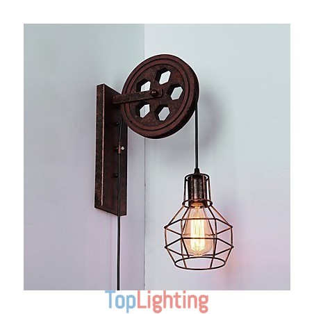 Industrial Retro Iron Wall Lamp Creative Personality Lift Pulley Wall Lamp Industrial Retro Iron Wall Lamp Creative Personality Lift Pulley Wall Lamp
