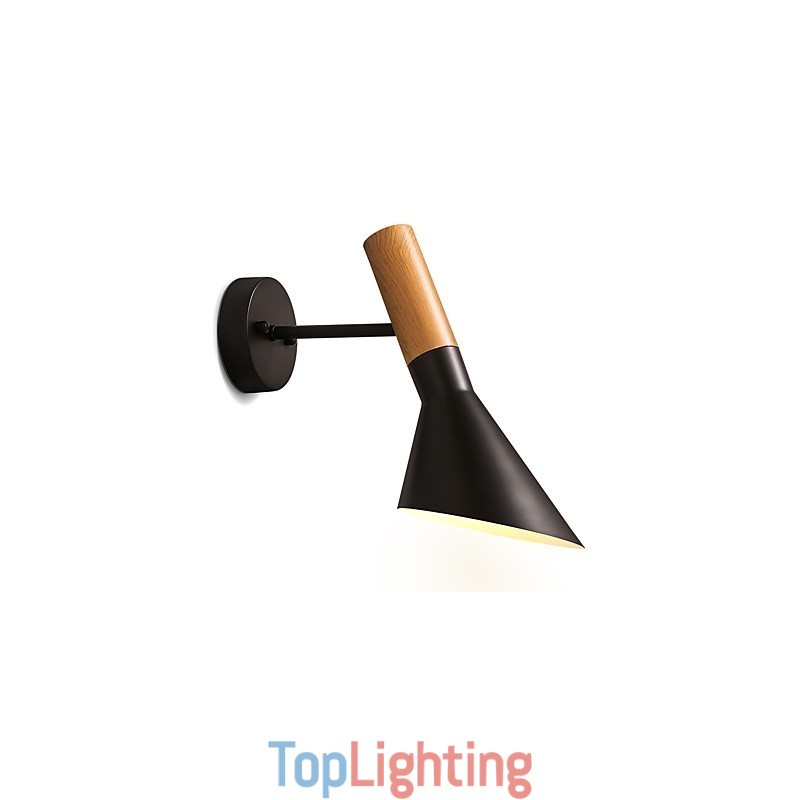 Northern Europe Style Wood Grain Metal Wall Lights Living Room Restaurant Light Angle Adjustable