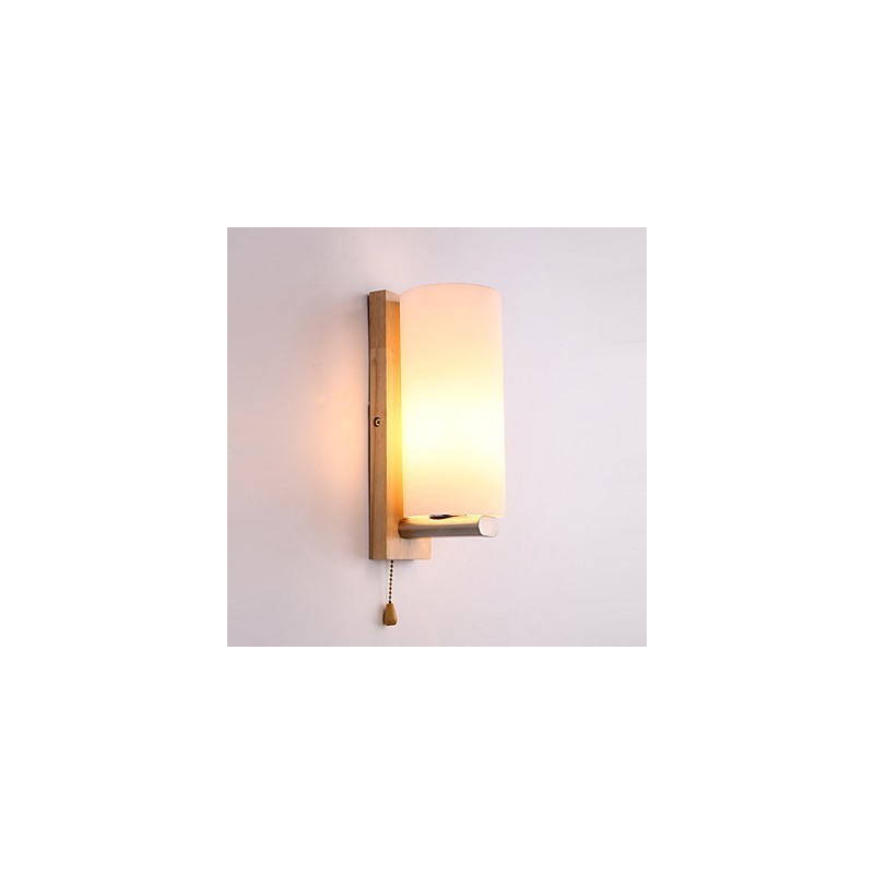 Novelty Country Feature for Mini Style Eye Protection Ambient Light Wall Sconces Wall Light Log Wood Bedroom Bedside Lamp