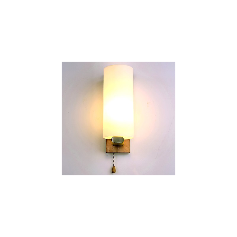 Novelty Country Feature for Mini Style Eye Protection Ambient Light Wall Sconces Wall Light Log Wood Bedroom Bedside Lamp
