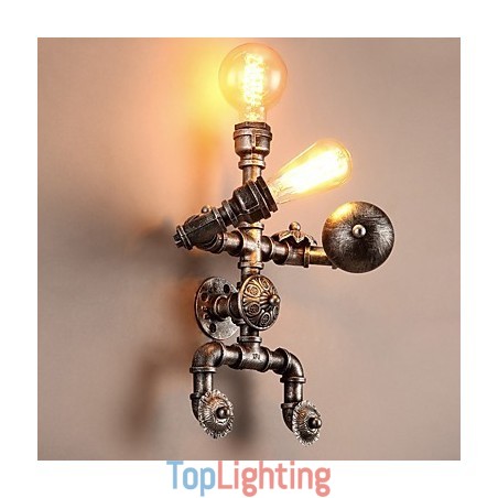 Loft Water Pipe Wall Lights Retro Industrial Style Creative Robot Design Metal Restaurant Cafe Bars Bar Table Wall Sconces Loft Water Pipe Wall Lights Retro Industrial Style Creative Robot Design Metal Restaurant Cafe Bars Bar Table Wall Sconces