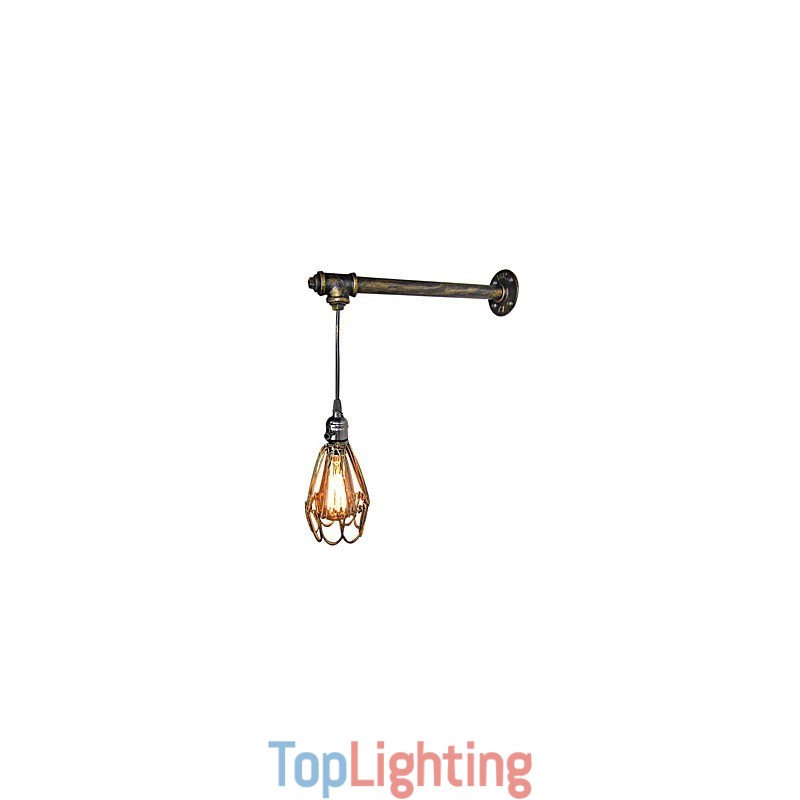 Loft vintage wall sconce lamp restaurant cafe corridor bar Iron Cage wall lamp industry Iron pipe lighting