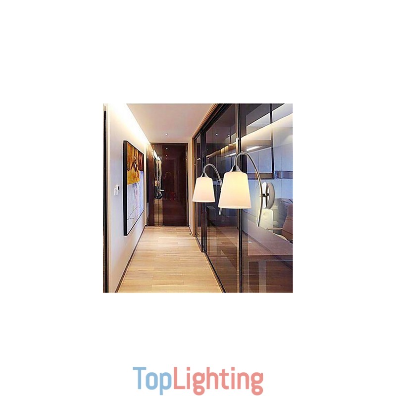 Modern Minimalist Glass Bedside Aisle Hotel Room Wall Lamp