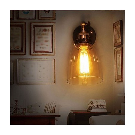 Industrial Edison Simplicity Glass Wall Sconce Metal Base Cap Dining Room Study Room Office Hallway Wall Mount Light Industrial Edison Simplicity Glass Wall Sconce Metal Base Cap Dining Room Study Room Office Hallway Wall Mount Light