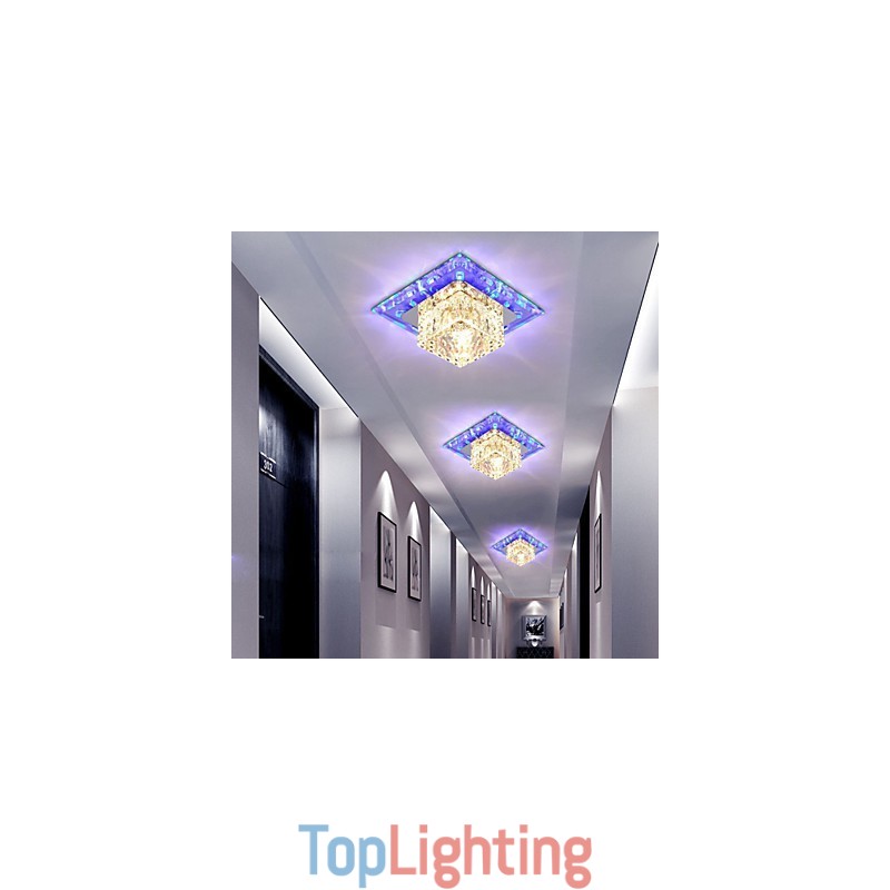 Mini Crystal Ceiling Lamp Spotlight 3W Creative Lamp Tube Light Colorful Color Square Dome Light