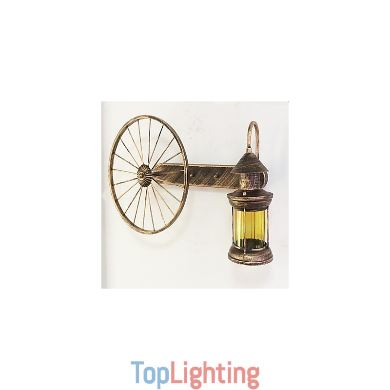 Rustic Lodge Painting Feature for Mini Style Uplight Wall Sconces Wall Light