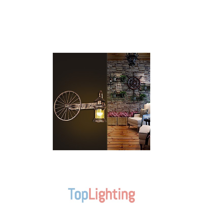 Rustic Lodge Painting Feature for Mini Style Uplight Wall Sconces Wall Light