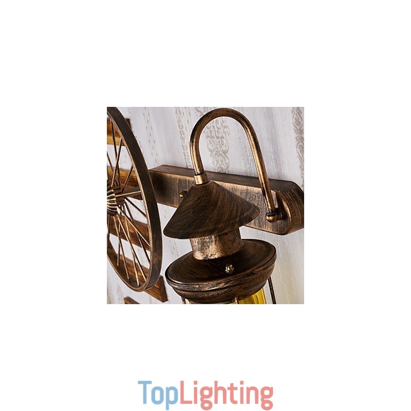 Rustic Lodge Painting Feature for Mini Style Uplight Wall Sconces Wall Light