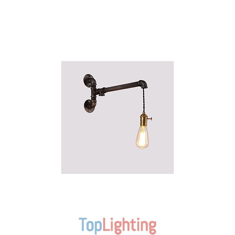 Vintage Industrial Pipe Wall Lights With switch Creative Lights Restaurant Cafe Bar Decoration lighting With 1 Light Painted Finish