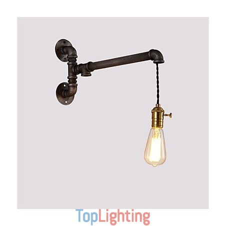 Vintage Industrial Pipe Wall Lights With switch Creative Lights Restaurant Cafe Bar Decoration lighting With 1 Light Painted Finish Vintage Industrial Pipe Wall Lights With switch Creative Lights Restaurant Cafe Bar Decoration lighting With 1 Light Painted Finish
