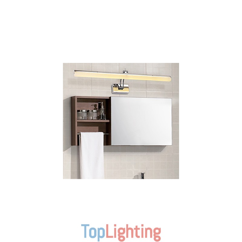 Integrated Modern Contemporary Chrome Feature for Ambient Light Bathroom Lighting Wall Light