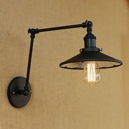 Rustic Lodge Country Retro Painting Feature for Mini Style Swing Arm Wall Lamp