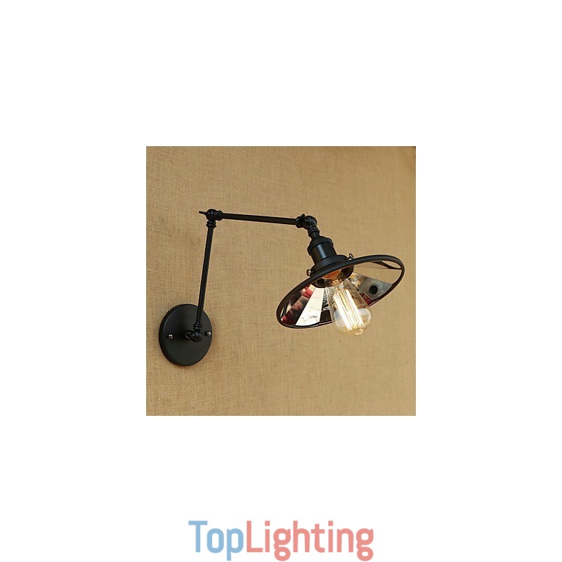 Rustic Lodge Country Retro Painting Feature for Mini Style Swing Arm Wall Lamp