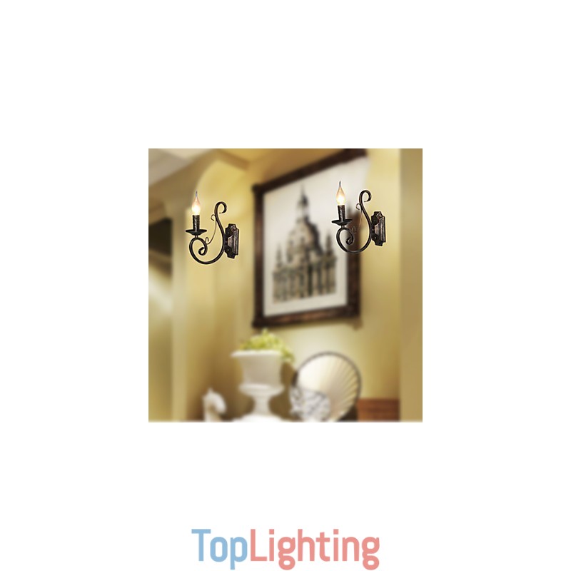 Mini Retro Wall Lamp Hallway Metal Candle Shape Wall Lamp Lighting