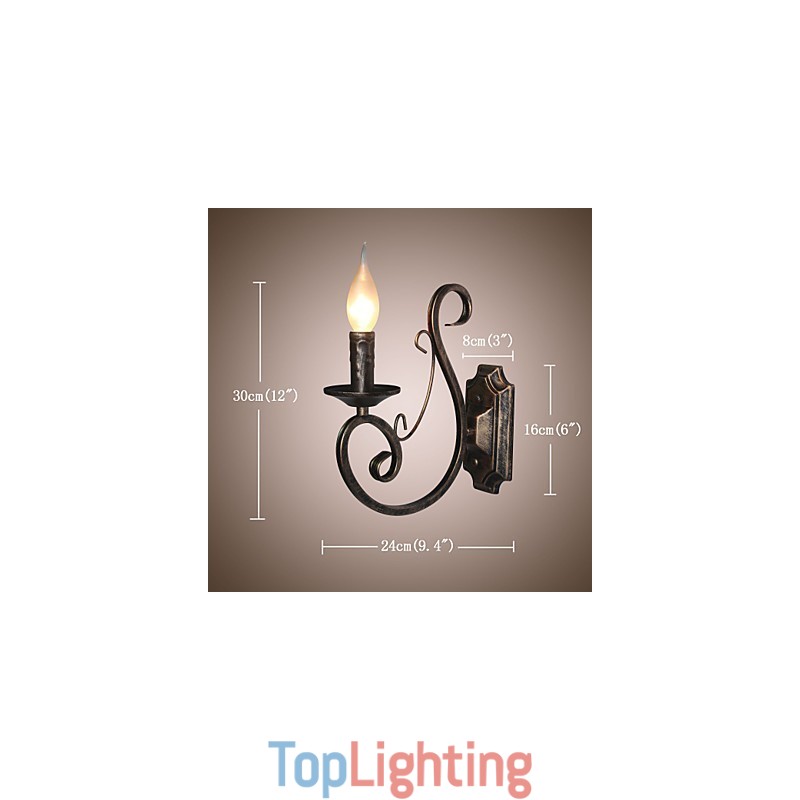 Mini Retro Wall Lamp Hallway Metal Candle Shape Wall Lamp Lighting