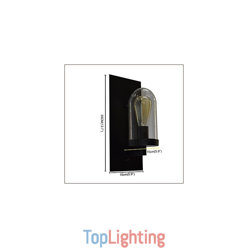 Painted Steel Wall Lamp Dumb Black American Coffee Decoration Retro Wall Light Lightsaber Lamp On Wall