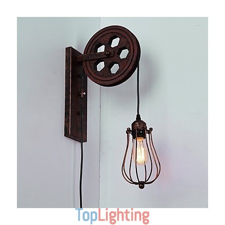 Industrial Retro Iron Wall Lamp Creative Personality Lift Pulley Wall Lamp Industrial Retro Iron Wall Lamp Creative Personality Lift Pulley Wall Lamp