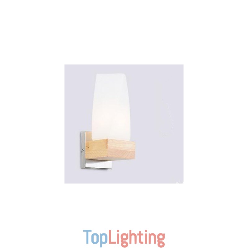 Simplicity Nordic Wood Art Living Room Corridor Balcony Glass Solid Wood Wall Lamp Of Bedroom The Head Of A Bed
