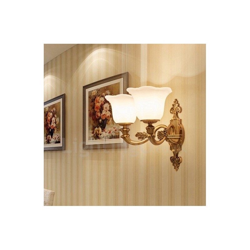 2 Light Traditional Classic Living Room Dining Room Bed Room Metal Luxury Indoor Wall Sconces