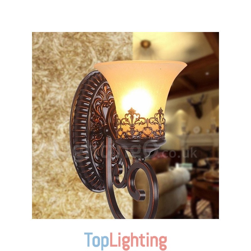 Single Light Rustic Lodge Living Room Dining Room Bed Room Metal Indoor Wall Sconces