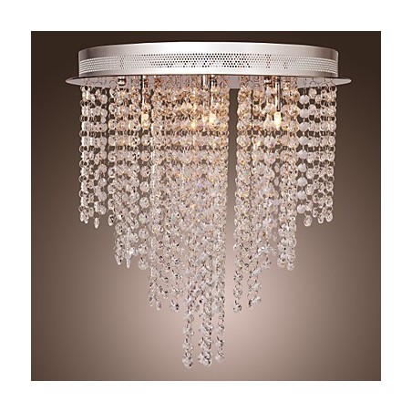 Modern Contemporary Crystal Mini Style Electroplated Metal Flush Mount Modern Contemporary Crystal Mini Style Electroplated Metal Flush Mount