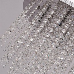 Modern Contemporary Crystal Mini Style Electroplated Metal Flush Mount