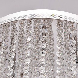 Modern Contemporary Crystal Mini Style Electroplated Metal Flush Mount